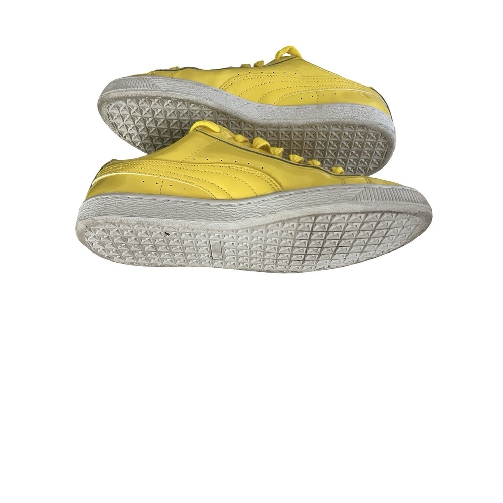 Puma Basket Classic Patent Emboss Sneakers Safety Yellow Mens size 10 - Picture 5 of 6